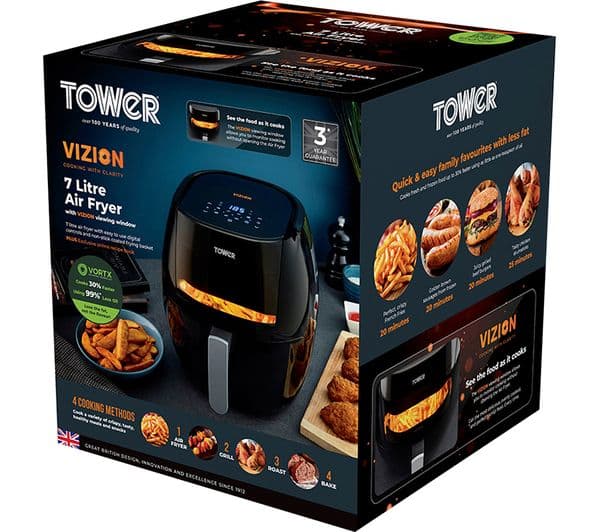 TOWER Vortx Vizion T17072 Air Fryer - Black - Image 3