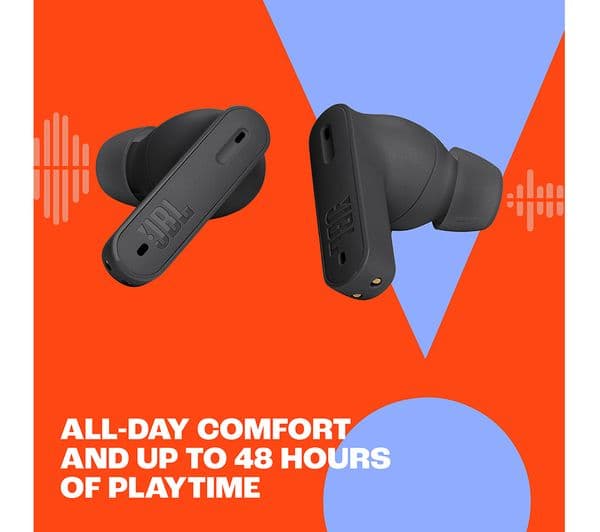 JBL Tune Beam Wireless Bluetooth Noise-Cancelling Earbuds - Blue - Image 3