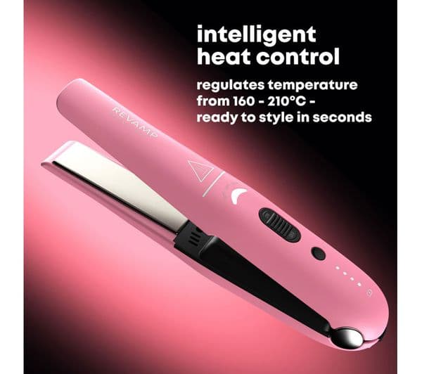 REVAMP Liberate Cordless Compact Ceramic Hair Straightener - Pink - Image 6