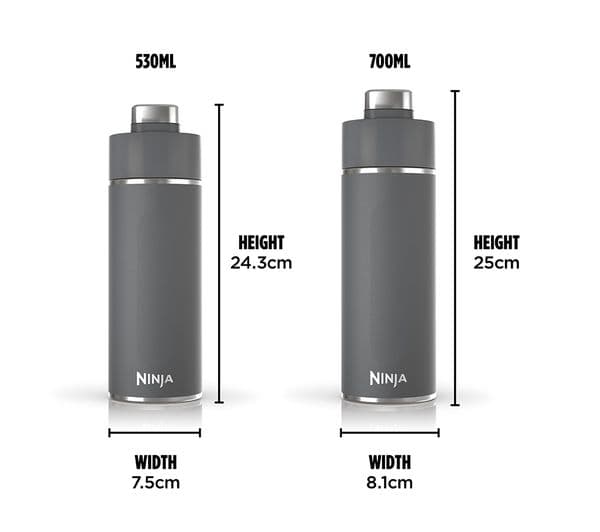 Ninja Thirsti Travel Water Bottle - Grey, 700 ml - Image 5