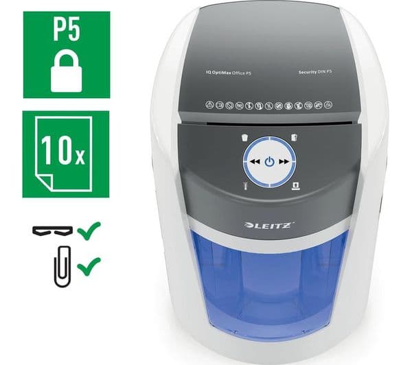 LEITZ IQ OptiMax Office P5 Micro Cut Paper Shredder - Image 4