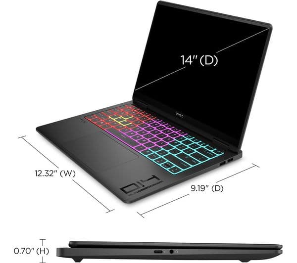 HP OMEN Transcend 14-fb0005na 14" Gaming Laptop - Intel® Core™ Ultra 7, RTX 4060, 1 TB SSD - Image 9