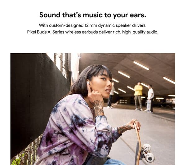 GOOGLE Pixel Buds A-Series Wireless Bluetooth Earphones - Clearly White - Image 2
