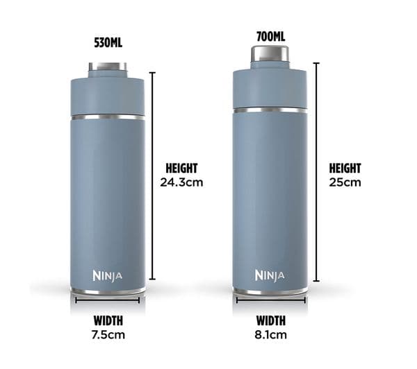 Ninja Thirsti Travel Water Bottle - Blue, 700 ml - Image 5