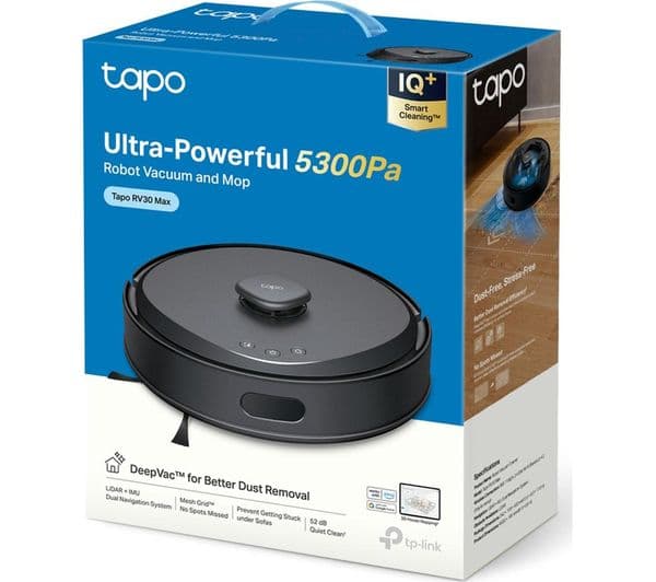 TP-LINK Tapo RV30 Max Plus V1 Robot Vacuum Cleaner - Black - Image 6