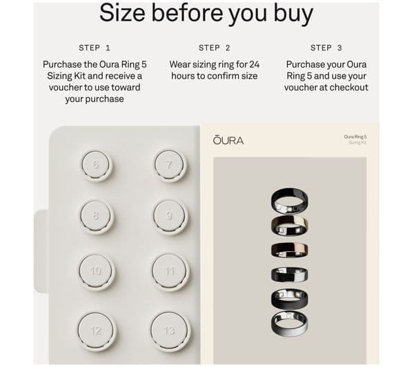 Oura Ring 5 Bluetooth Smart Ring Sleep Health Fitness Tracker Titanium Size 11 - Stealth - Image 5