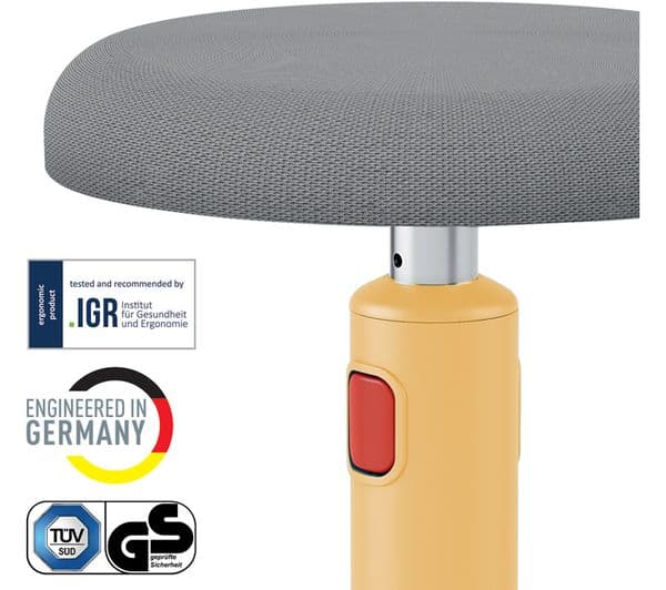 LEITZ Ergo Cosy Sit-Stand Stool - Yellow - Image 2