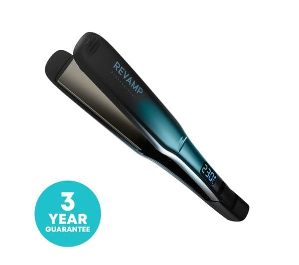 REVAMP Wide Ultra X Shine Ceramic Hair Straightener - Black - Image 7