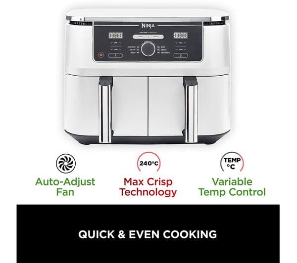 Ninja Foodi MAX Dual Zone AF400UKWH Air Fryer - White - Image 10