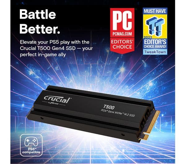 CRUCIAL T500 M.2 Internal SSD with Heatsink - 1 TB - Image 9