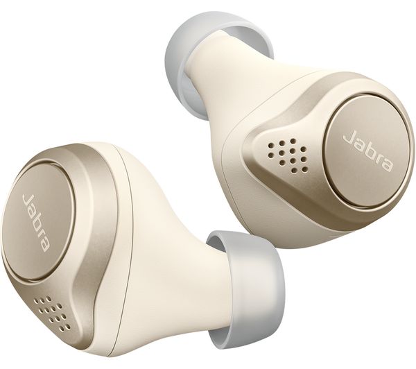 JABRA Elite 75t Wireless Bluetooth Noise-Cancelling Earbuds - Gold Beige - Image 1