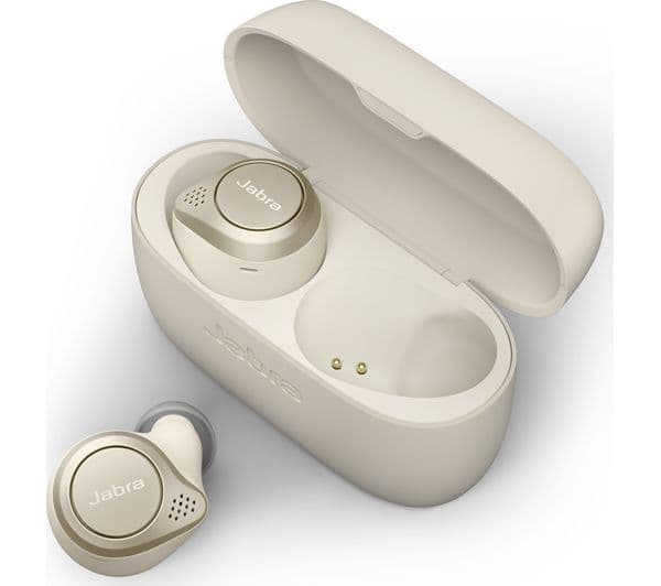JABRA Elite 75t Wireless Bluetooth Noise-Cancelling Earbuds - Gold Beige - Image 5
