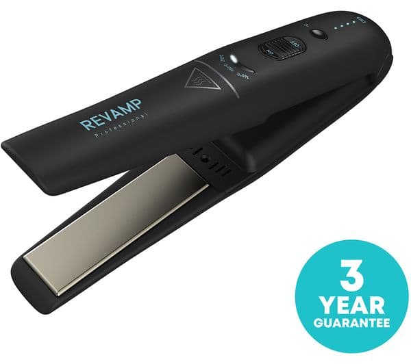 REVAMP Liberate Cordless Compact Ceramic Hair Straightener - Black - Image 7