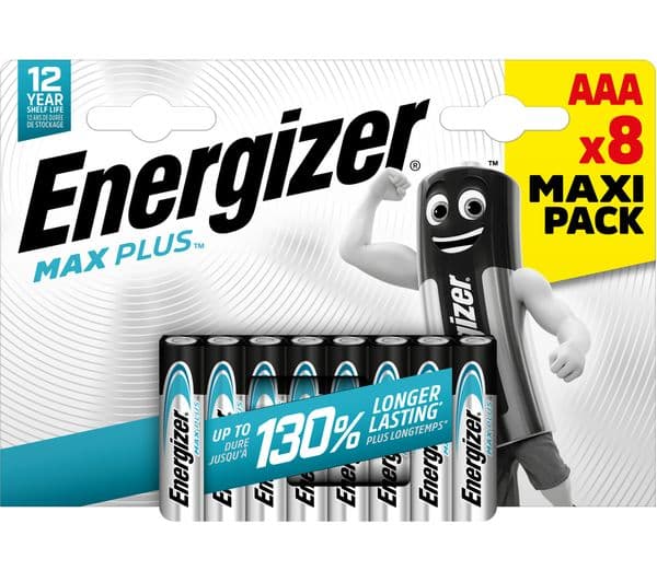 ENERGIZER Max Plus AAA Alkaline Batteries - Pack of 8