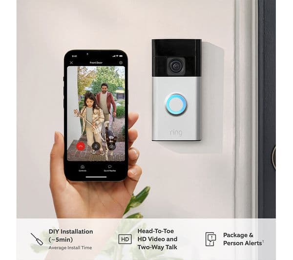 Ring Battery Video Doorbell 3rd Gen Silver - Image 3