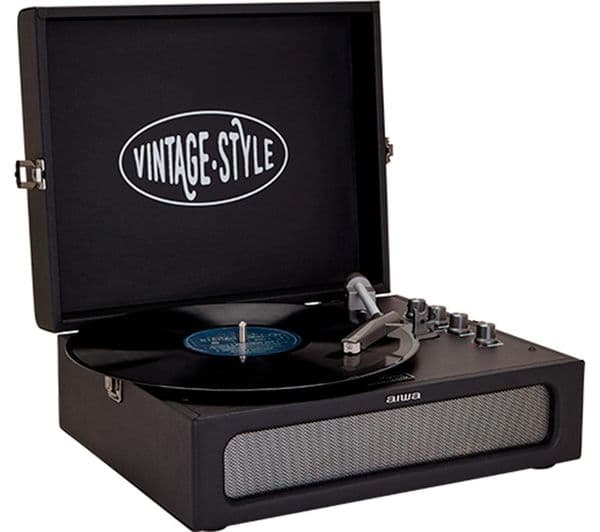 AIWA VPX-1971BK Belt Drive Bluetooth Turntable - Black - Image 1
