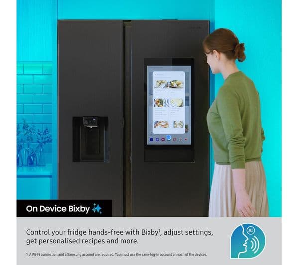 SAMSUNG Bespoke AI Family Hub RS90F66BEFEU American-Style Smart Fridge Freezer with On-device Bixby - Black - Image 5