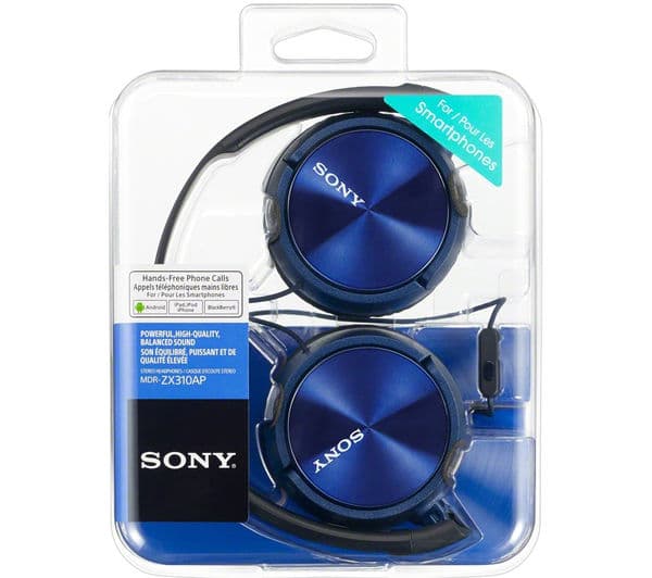 SONY MDR-ZX310APL Headphones Blue - Image 3