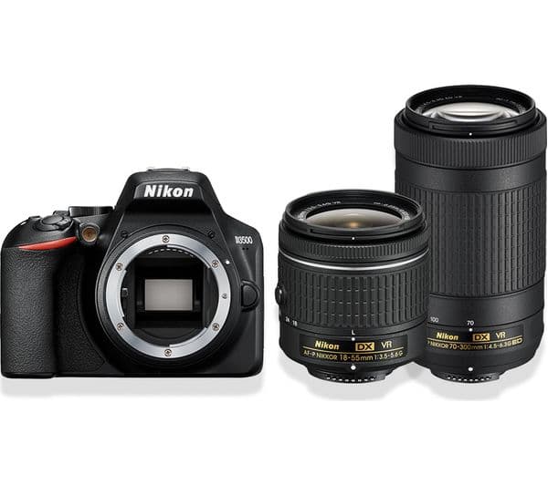 NIKON D3500 DSLR Camera with AF-P DX NIKKOR 18-55 mm f/3.5-5.6G VR & 70-300 mm f/4.5-6.3G ED VR Lens - Image 1