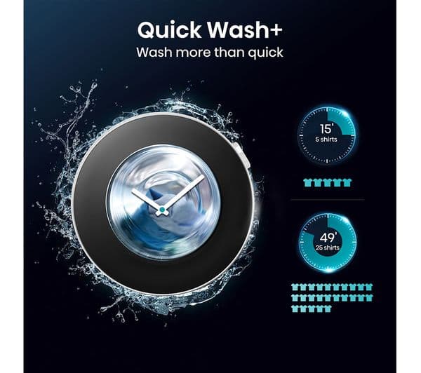 HISENSE 5S Series Auto Dosing WF5S1245BB WiFi-enabled 12 kg 1400 Spin Washing Machine - Black - Image 9