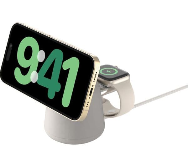 BELKIN BoostCharge Pro Qi2 2-in-1 Charger Sand - Image 4