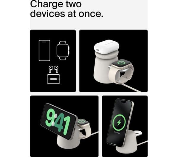 BELKIN BoostCharge Pro Qi2 2-in-1 Charger Sand - Image 7