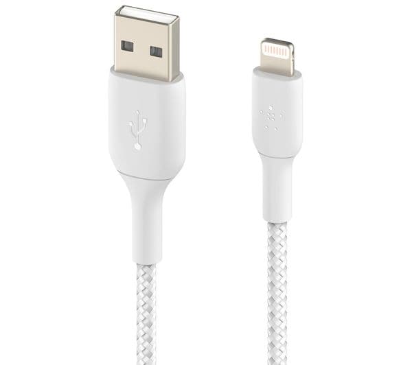 Belkin Braided Lightning to USB-A Cable White