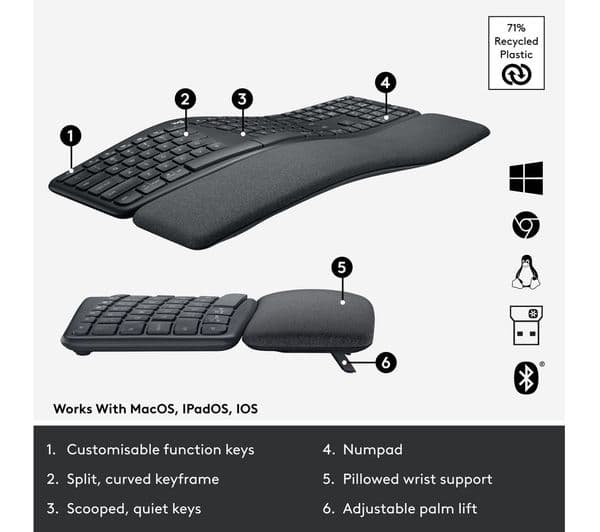Logitech Ergo K860 Wireless Keyboard Black - Image 6