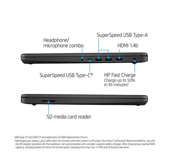 HP Stream 14s-dq0504sa 14" Laptop - Intel® Celeron®, 64 GB eMMC, Black - Image 4