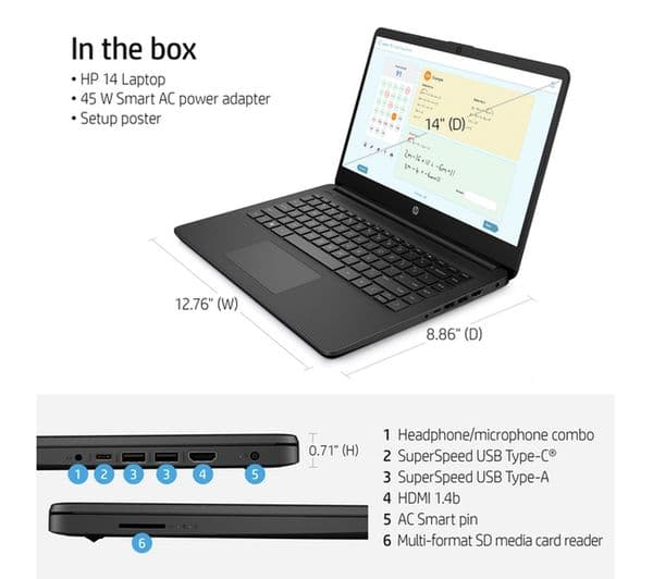 HP Stream 14s-dq0504sa 14" Laptop - Intel® Celeron®, 64 GB eMMC, Black - Image 5