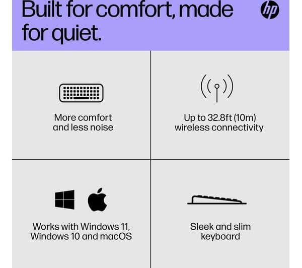 HP 230 Wireless Keyboard - Black - Image 3