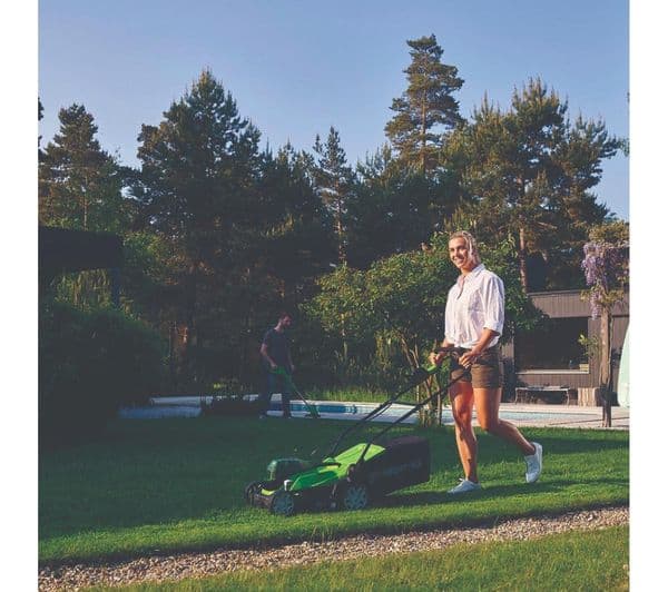 GREENWORKS GWG24X2LM36K4X Cordless Rotary Lawn Mower with 2 Batteries - Black & Green - Image 2