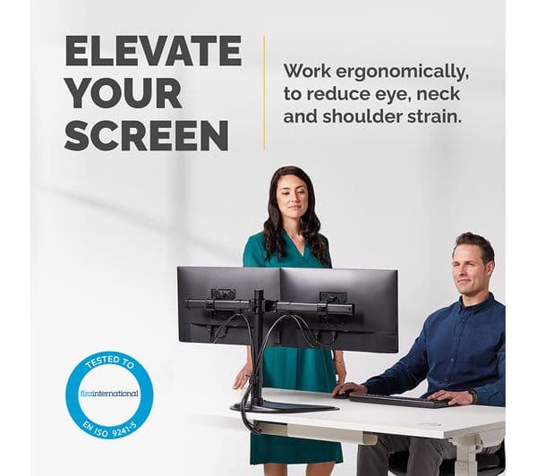FELLOWES Seasa Dual Arm Full Motion 27" Monitor Stand - Image 2