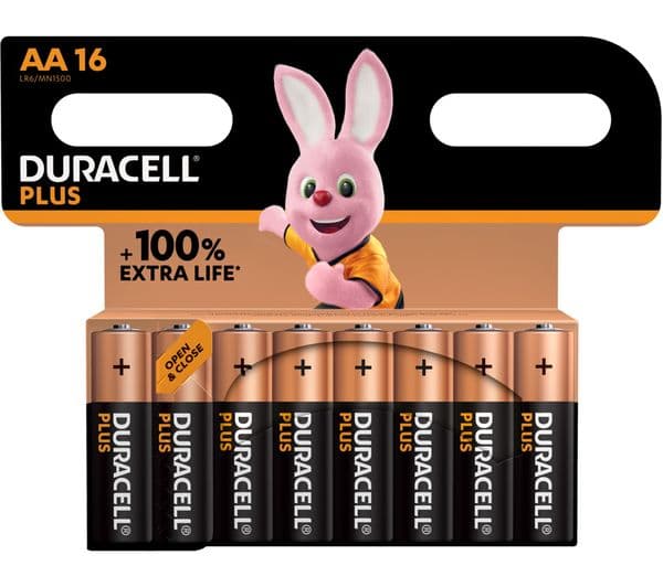 DURACELL Plus AA Alkaline Batteries - Pack of 16 - Image 1