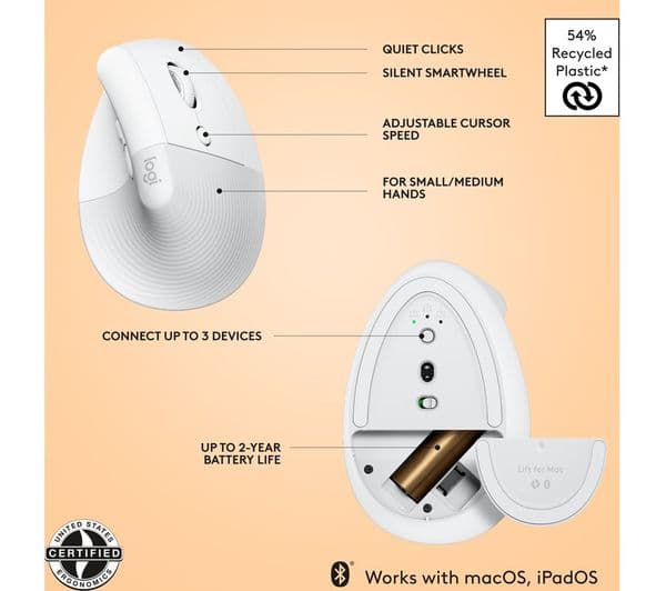 LOGITECH Lift Vertical Mouse Space Grey - Image 6