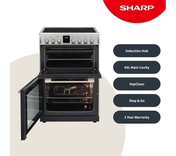 SHARP KF-66DIDD04IM1I-EN 60 cm Electric Induction Cooker - Inox - Image 3