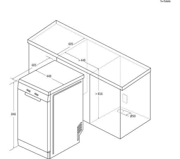 CANDY Brava CDPH 2L1049W-80 Slimline Dishwasher - White - Image 3