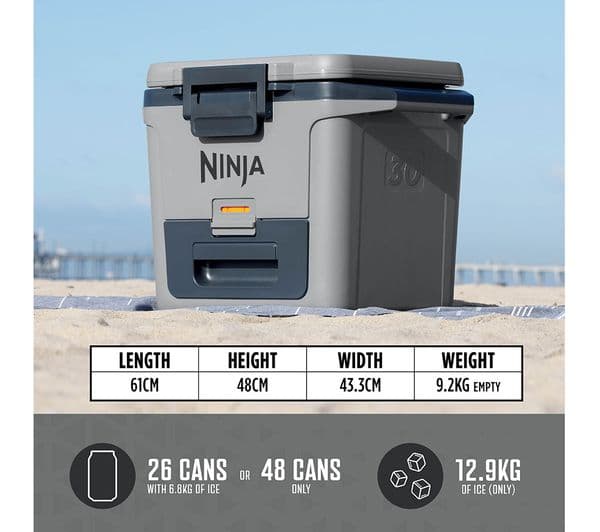 Ninja FB131UKGY FrostVault 28L Hard Cooler with Dry Zone - Slate Grey - Image 8