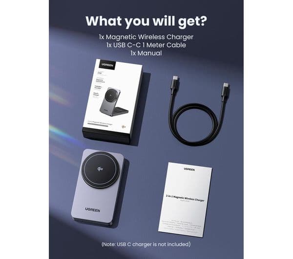 Ugreen MagFlow Qi2 Wireless Charger Grey - Image 2