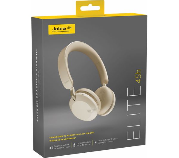 JABRA Elite 45h Wireless Bluetooth Headphones - Gold Beige thumbnail 2
