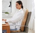 SHARPER IMAGE Shiatsu Back Massage Seat Topper - Cream & Brown thumbnail 4