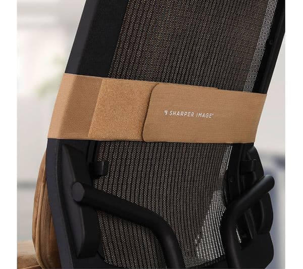 SHARPER IMAGE Shiatsu Back Massage Seat Topper - Cream & Brown - Image 6