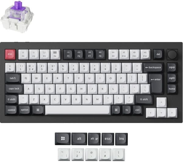 KEYCHRON Q1 HE Wireless Mechanical Gaming Keyboard - Carbon Black - Image 1