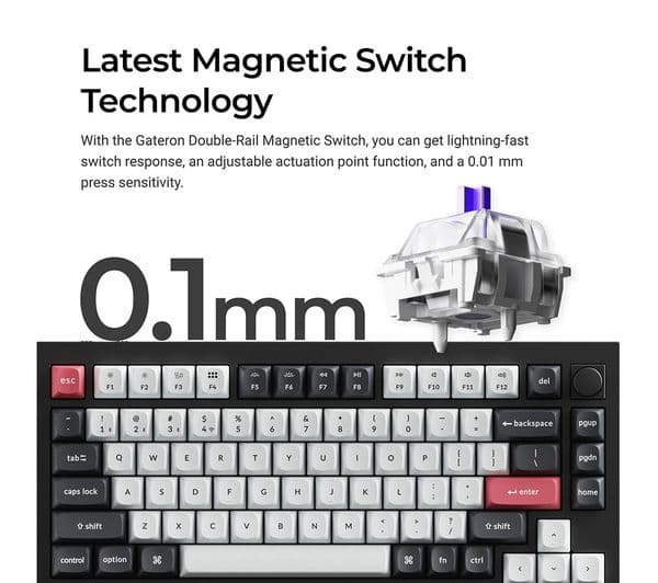 KEYCHRON Q1 HE Wireless Mechanical Gaming Keyboard - Carbon Black - Image 10