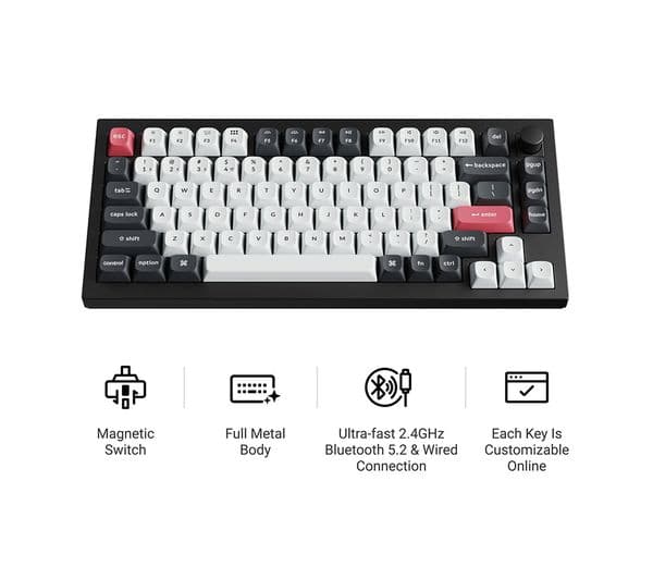 KEYCHRON Q1 HE Wireless Mechanical Gaming Keyboard - Carbon Black - Image 5
