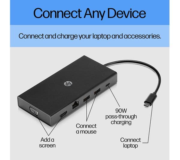 HP Travel 11-Port USB-C Hub Black - Image 3