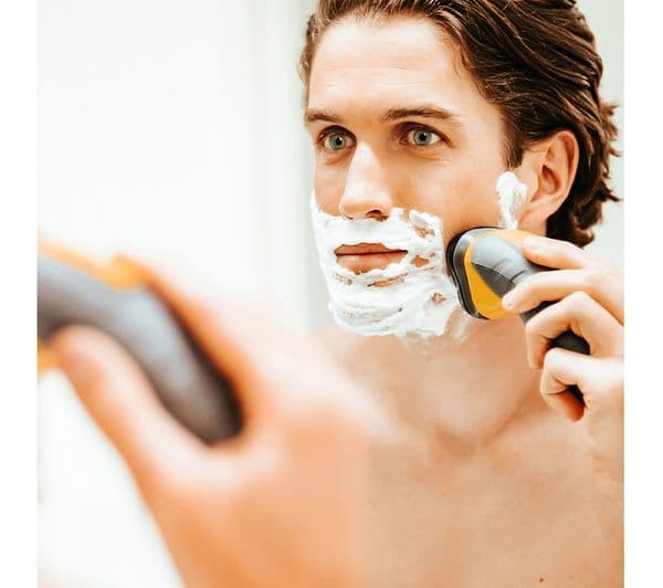 REMINGTON PR1855 Wet & Dry Stubble Rotary Shaver - Yellow & Black - Image 3