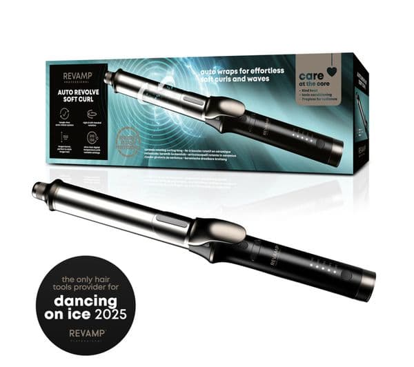 REVAMP Auto Revolve Soft Curl Ceramic Rotating Curling Tong - Black - Image 1
