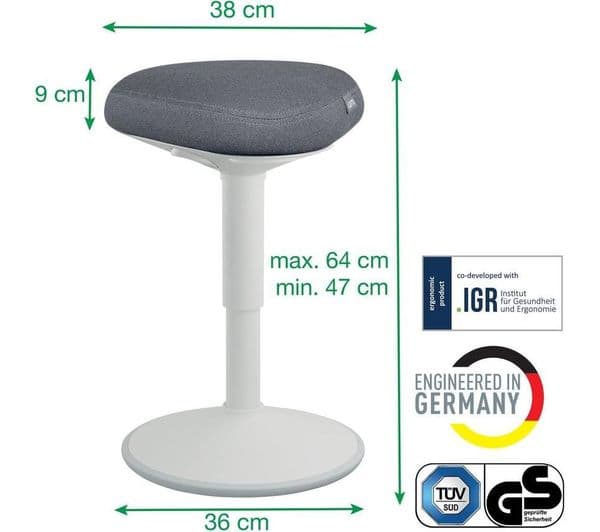 LEITZ Ergo Active Sit-Stand Stool - Grey - Image 6
