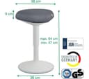 LEITZ Ergo Active Sit-Stand Stool - Grey thumbnail 6